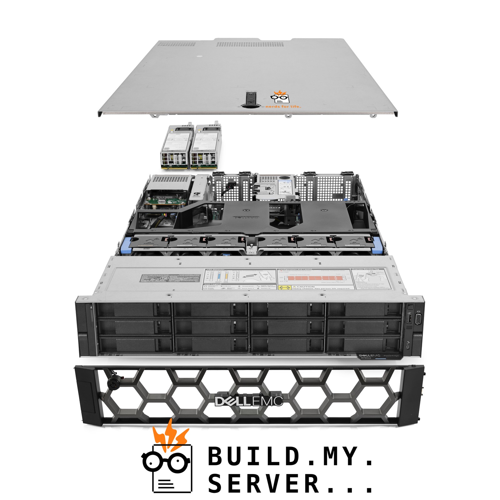 Dell PowerEdge R750xs Server 12-Bay LFF 2.00Ghz 56-Core 96GB RAM 14x Caddies