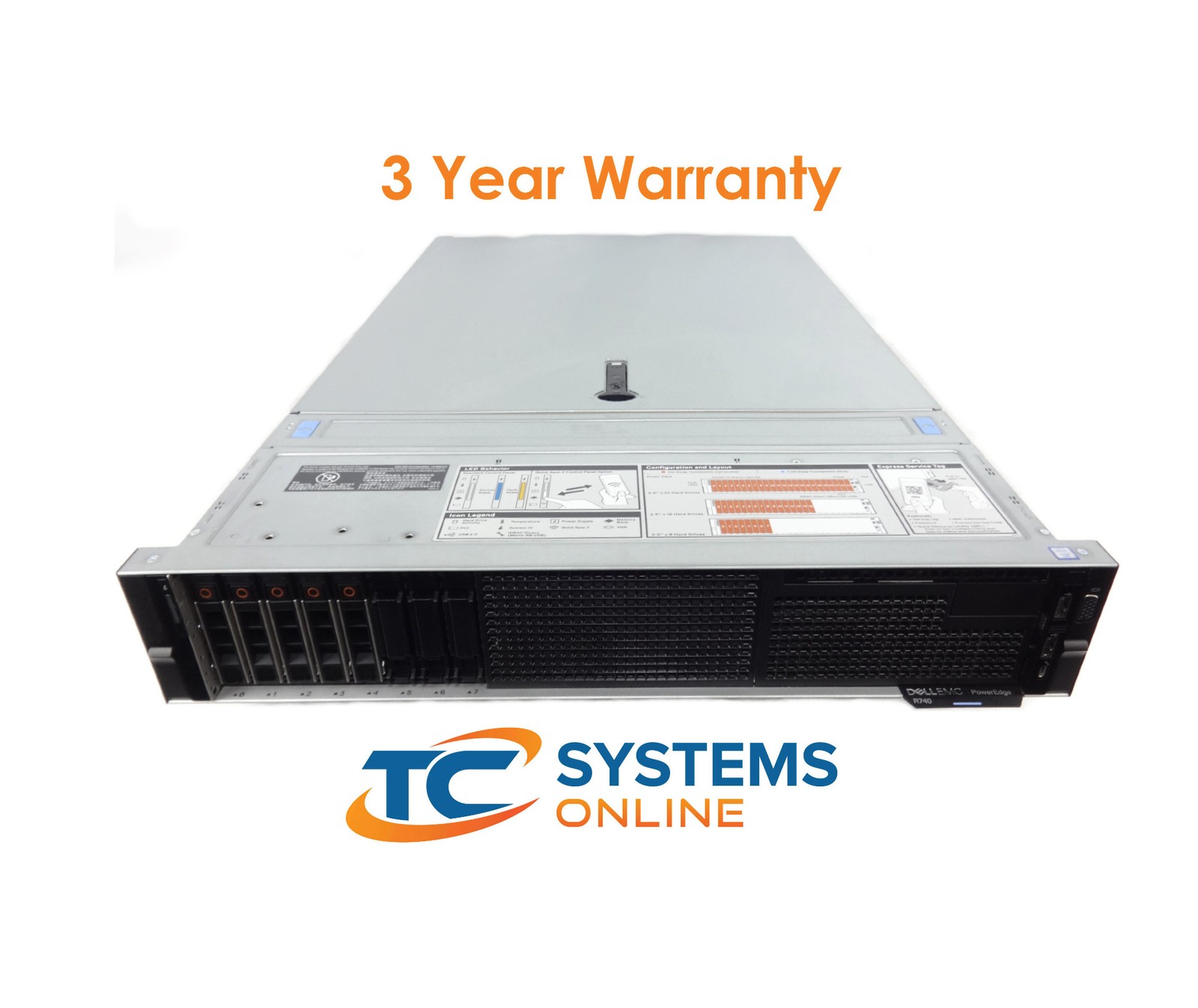 Dell Poweredge R740 2xGold 5118 2.3GHZ=24Cores 128GB 5×1.8TB 10K 12G H730P