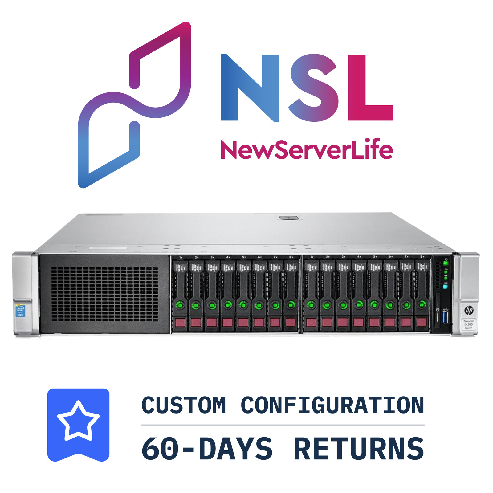 HP ProLiant DL380 Gen9 16SFF 2x E5-2687Wv3 3.1GHz =20 Cores 64GB P840 4xRJ45