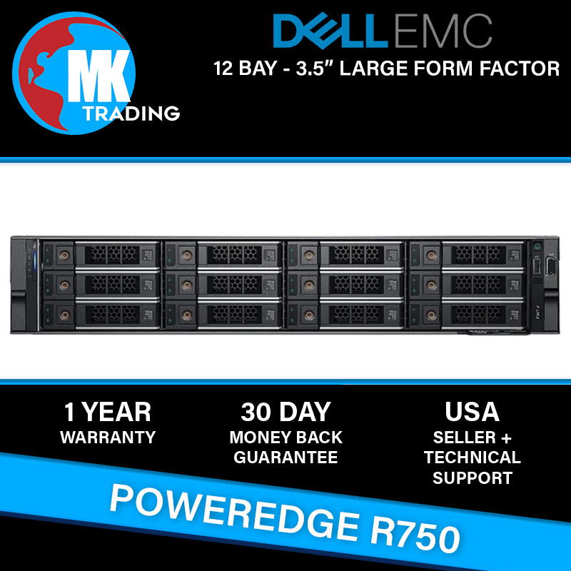 Dell PowerEdge R750 12B LFF 2U Server -V2- Choose CPUs/RAM/Drives – Wholesale