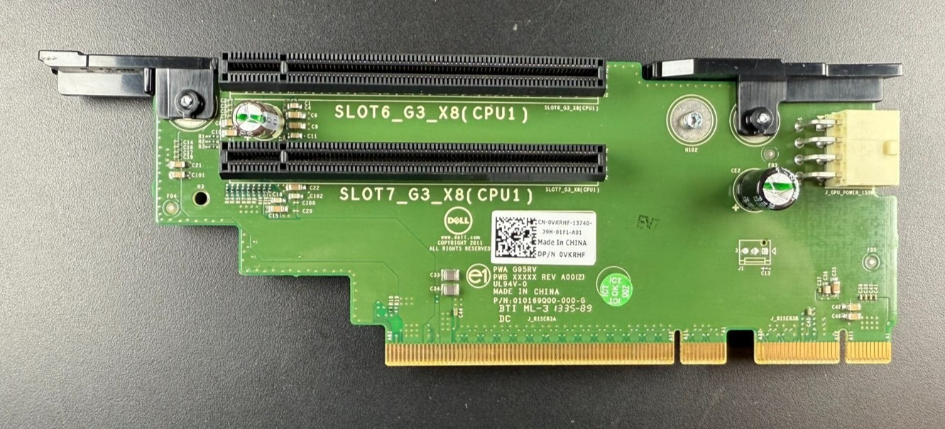 Dell PowerEdge R720 PCI-Express x8 Server Riser Card Board VKRHF 0VKRHF
