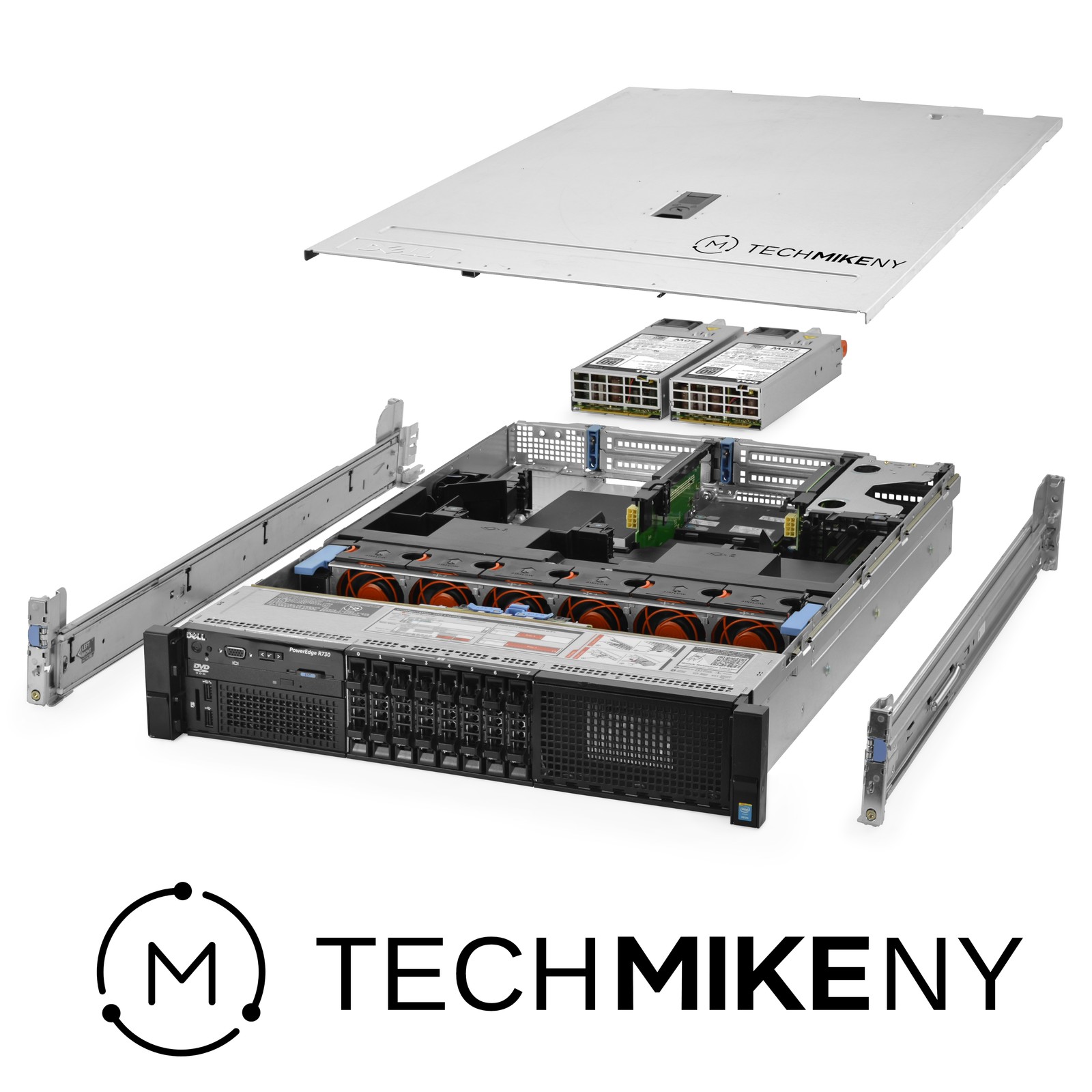 Dell PowerEdge R730 Server 2.30Ghz 32-Core 16GB RAM 2TB + 4x Caddies Rails Cloud