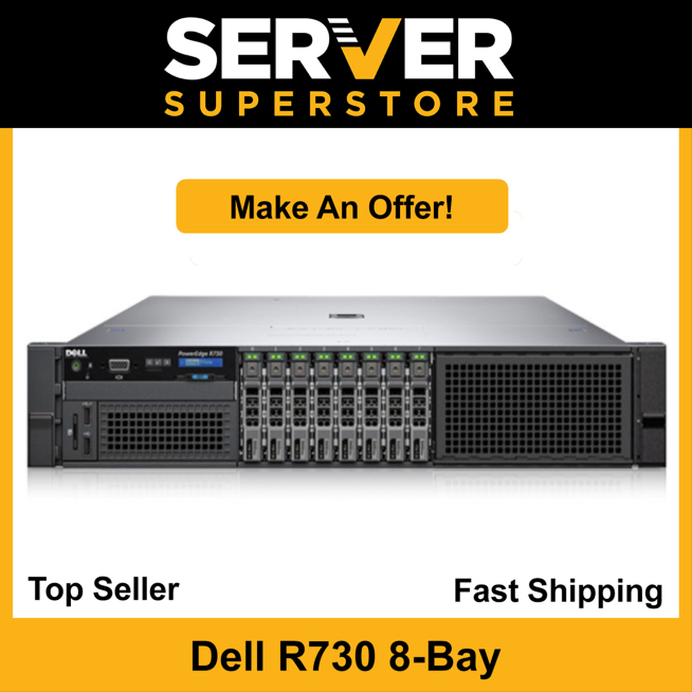 Dell PowerEdge R730 Server 2x E5-2630 V4 =20 Cores H730P 32GB RAM 8x trays
