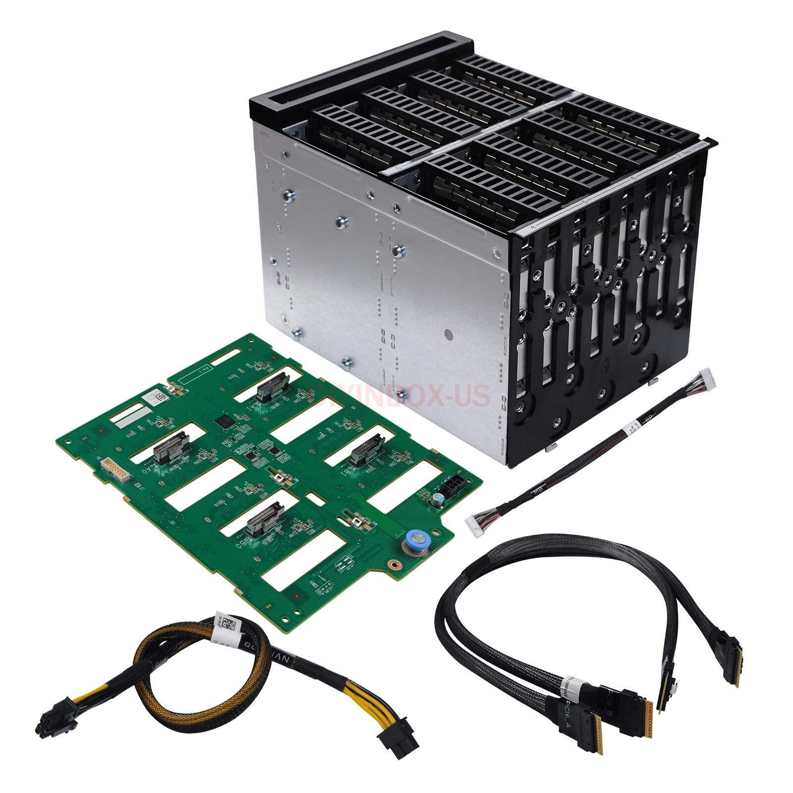 HDD Drive Backplane Board W/ Cable 8*2.5 Nvme U.2 Upgrade Cage Kit For Dell T640