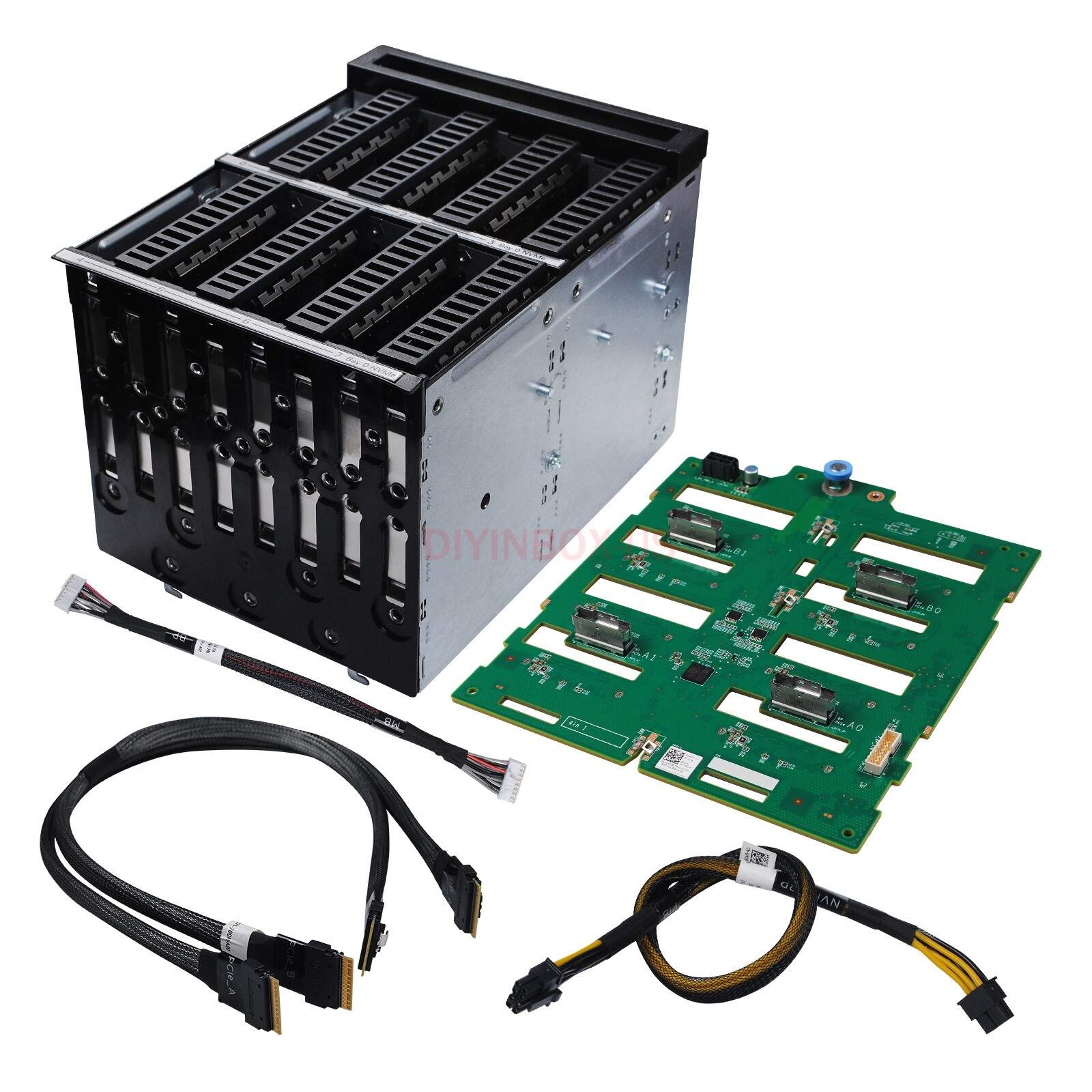 8*2.5 Nvme U.2 HDD Drive Backplane Board W/ Cable Upgrade Cage Kit For Dell T640