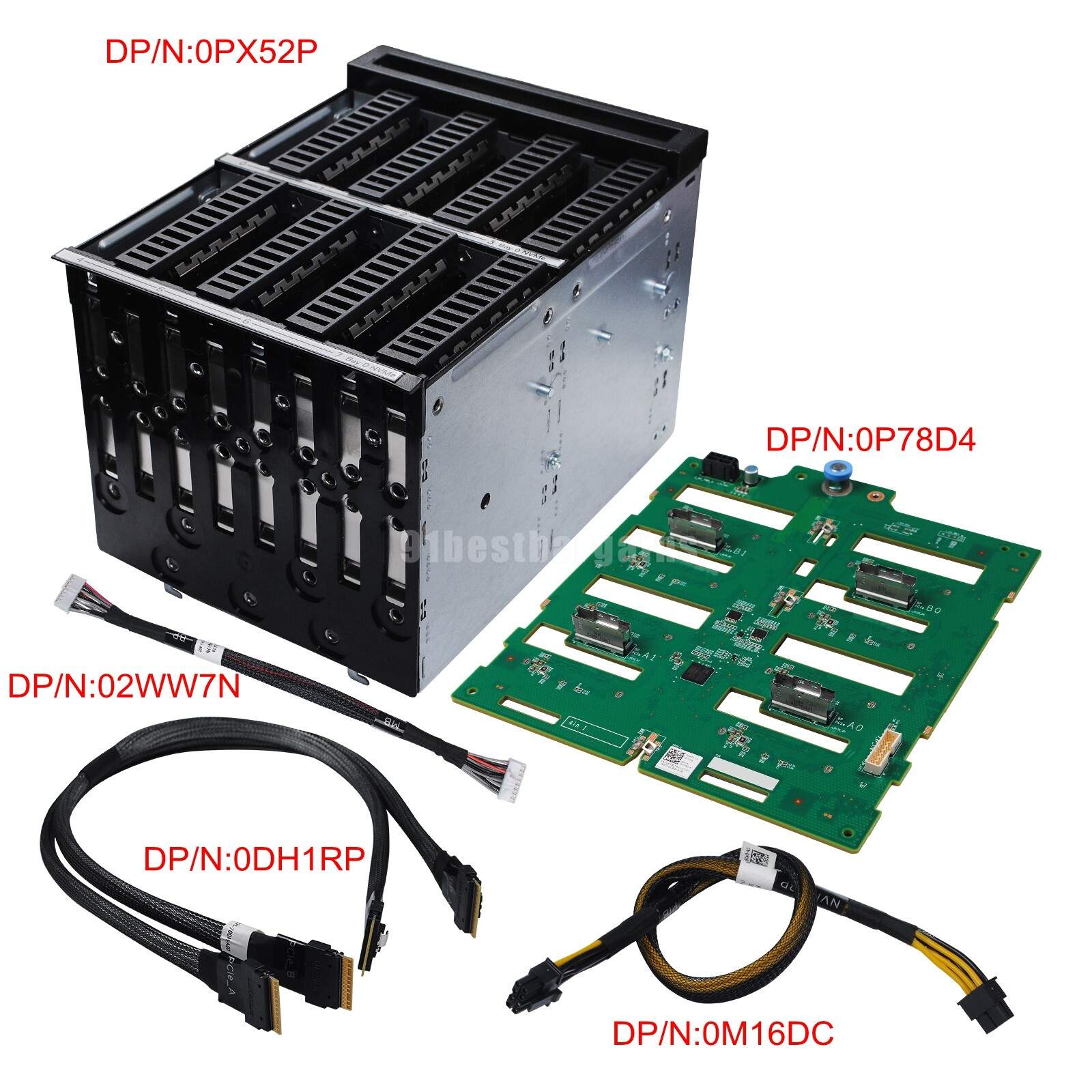 New for Dell T640 8*2.5 Nvme U.2 HDD Cage with Wired Backplane PX52P P78D4