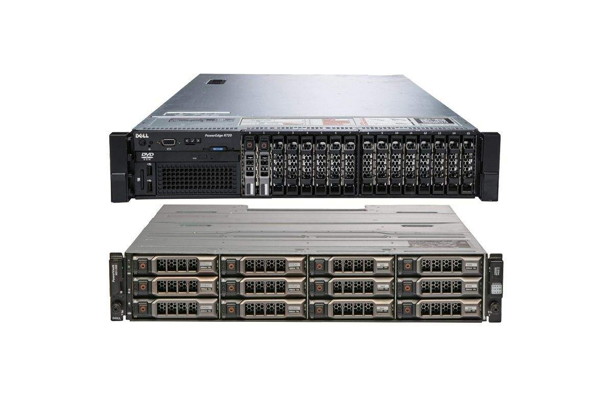 Dell PowerEdge R720 2x E5-2640 32GB Ram 2x 300GB HDD + MD1200 12x2TB HDD 2x Ctrl