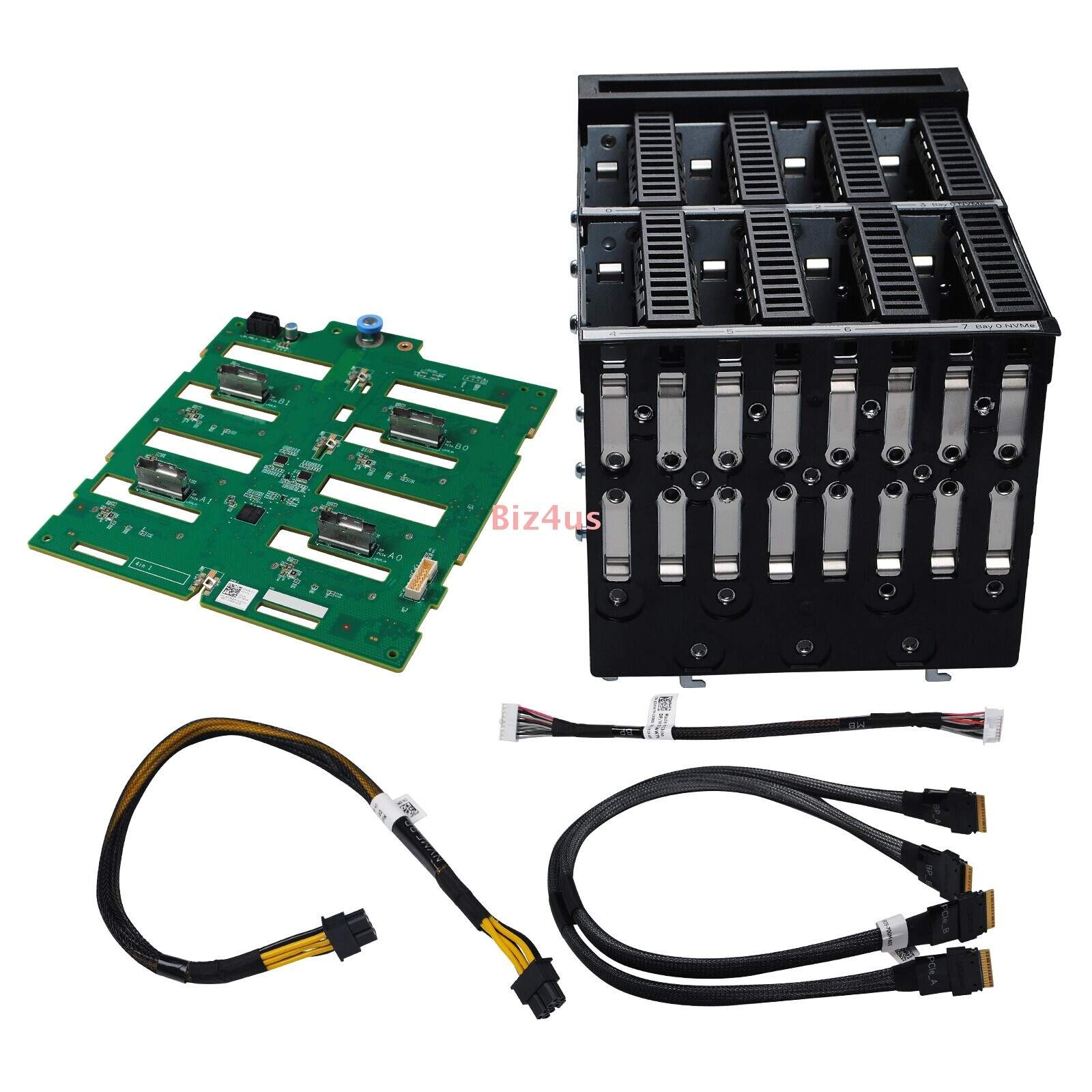 8*2.5 Nvme U.2 HDD Drive Backplane Board W/ Cable Upgrade Cage Kit For Dell T640