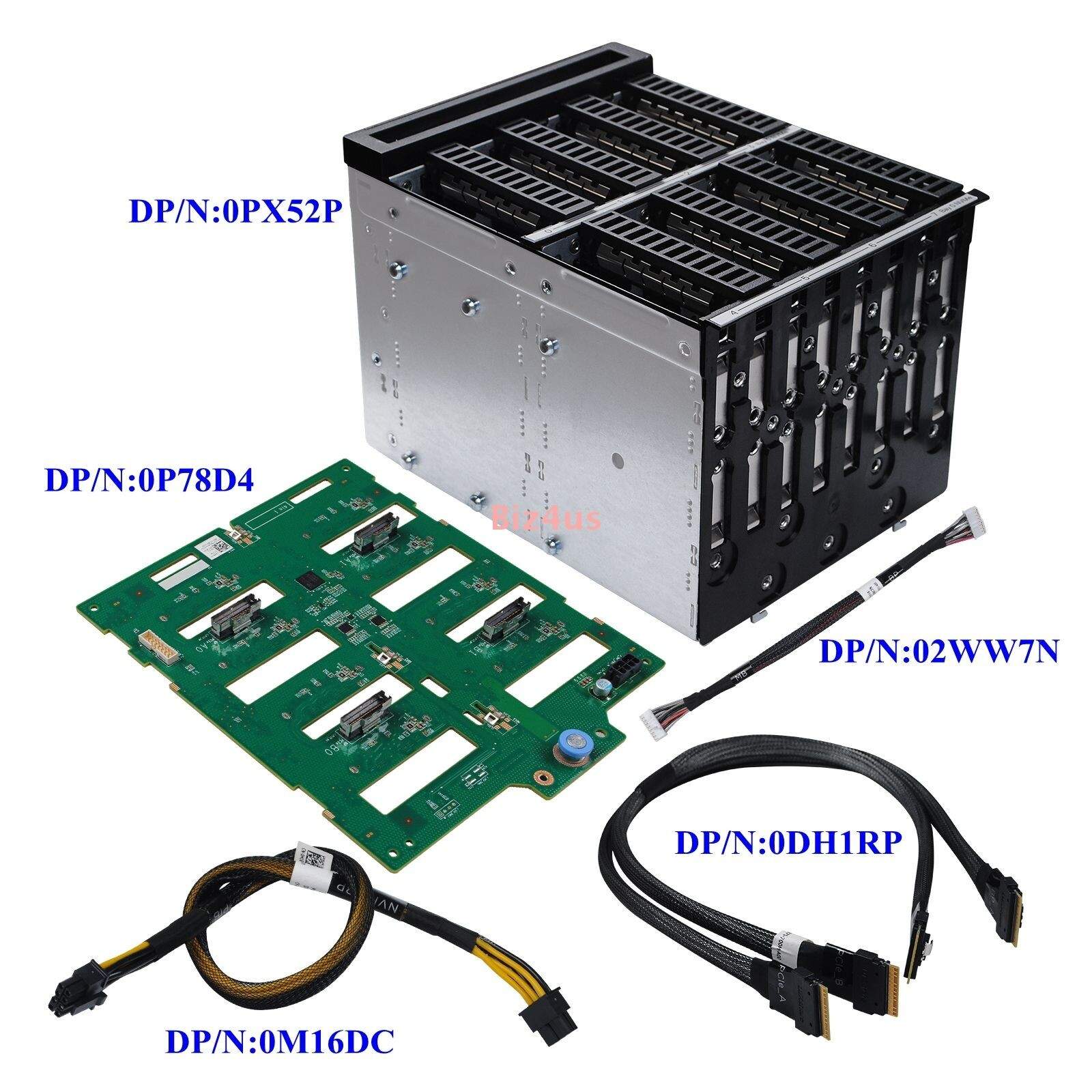 ForDell Poweredge T640 8*2.5 Nvme U.2 HDD Backplane Cage Upgrade Kit PX52P P78D4