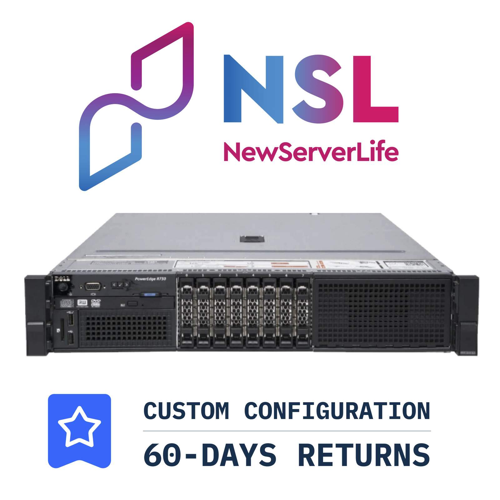 DELL PowerEdge R730 Server 2x E5-2667v4 3.2GHz =16 Cores 256GB H730 4xRJ45