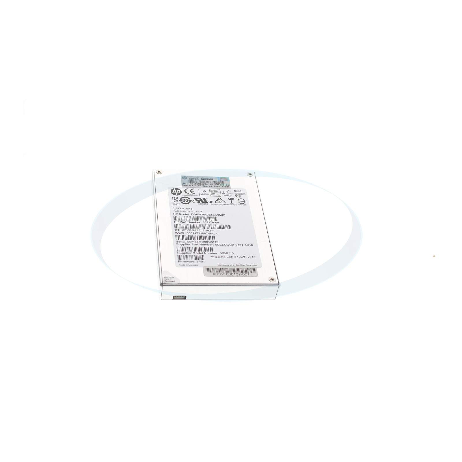HP 806214-001 3.84TB SAS 6G 2.5″ Solid State Drive(No Tray)