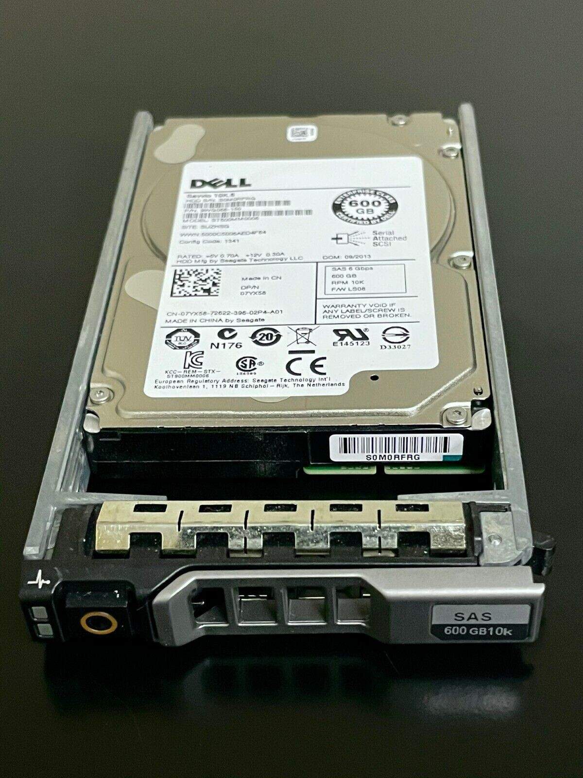 7YX58 DELL 07YX58 ST600MM0006 600GB 10K 6G SFF 2.5” SAS HDD HARD DRIVE W/TRAY