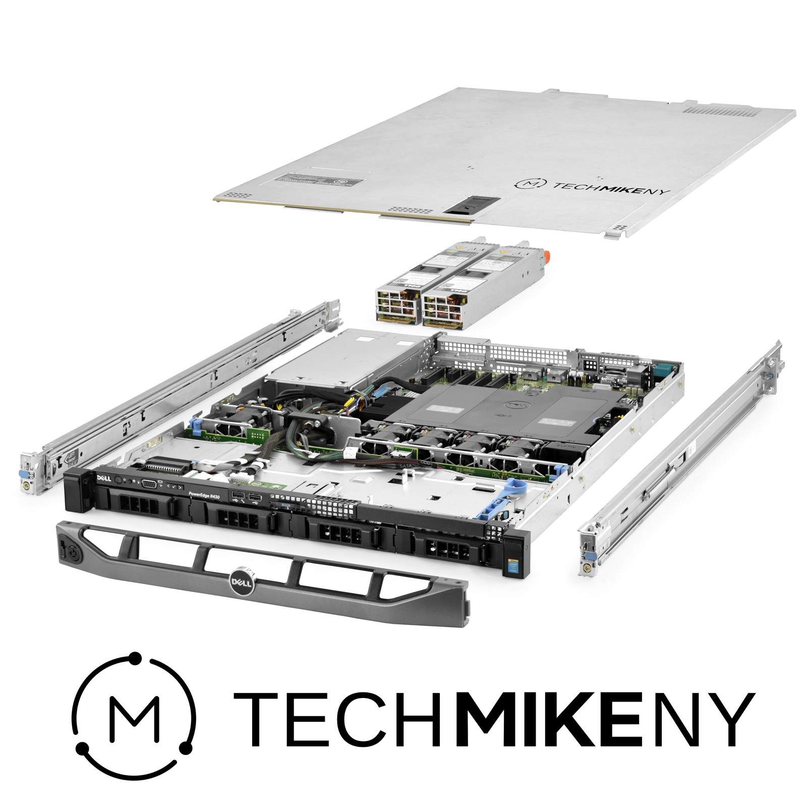 Dell PowerEdge R430 Server 2x E5-2623v4 2.60Ghz 8-Core 64GB RAM 4x Caddies Rails