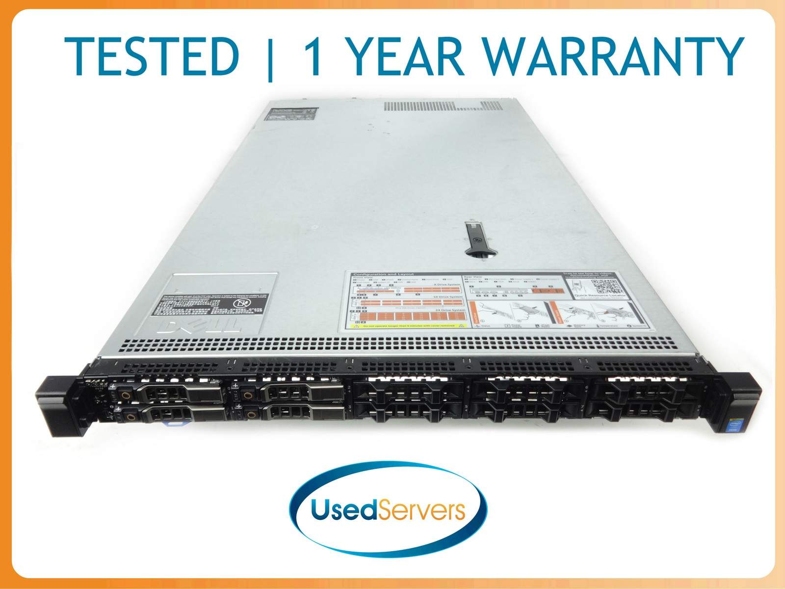 Dell R630 10SFF OEM 2xE5-2650v4 2.2GHZ=24Core 128GB 4xHD Tray 2x750W