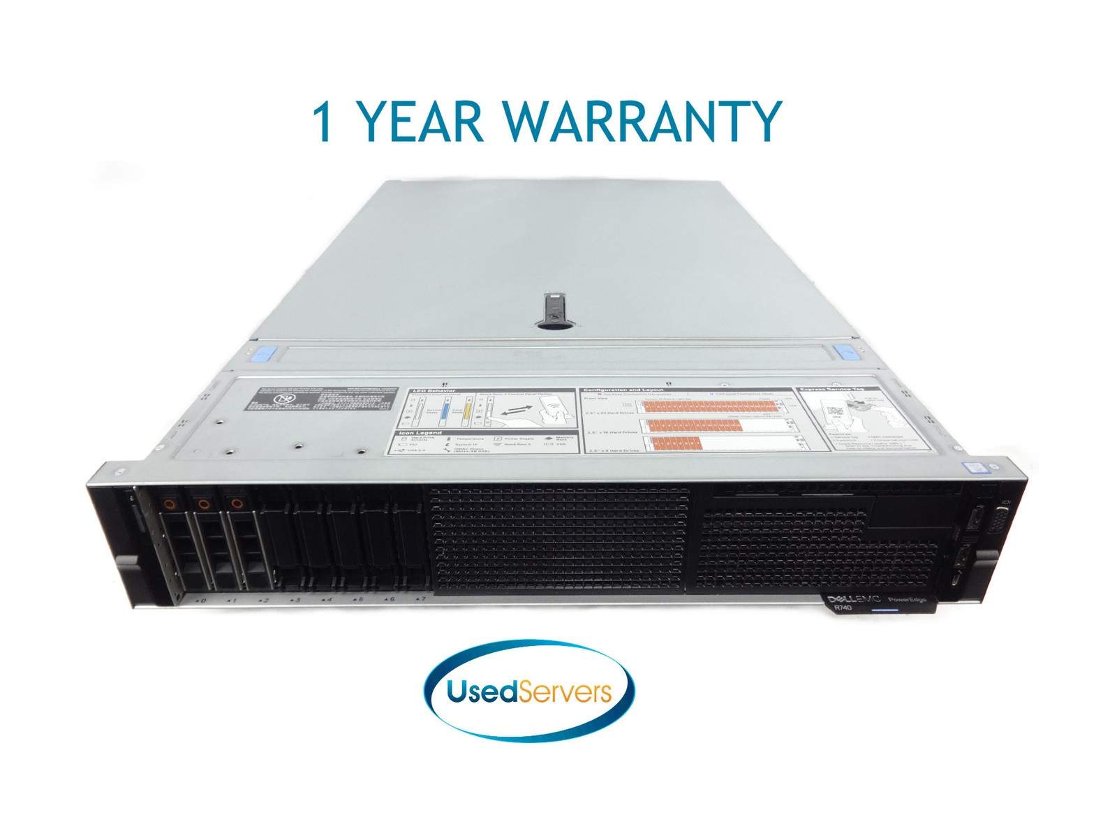 Dell R740 8SFF TPM 2.0 2xGold 6246 3.3GHZ=24Core 128GB 3×1.8TB 12G SAS 2x750W