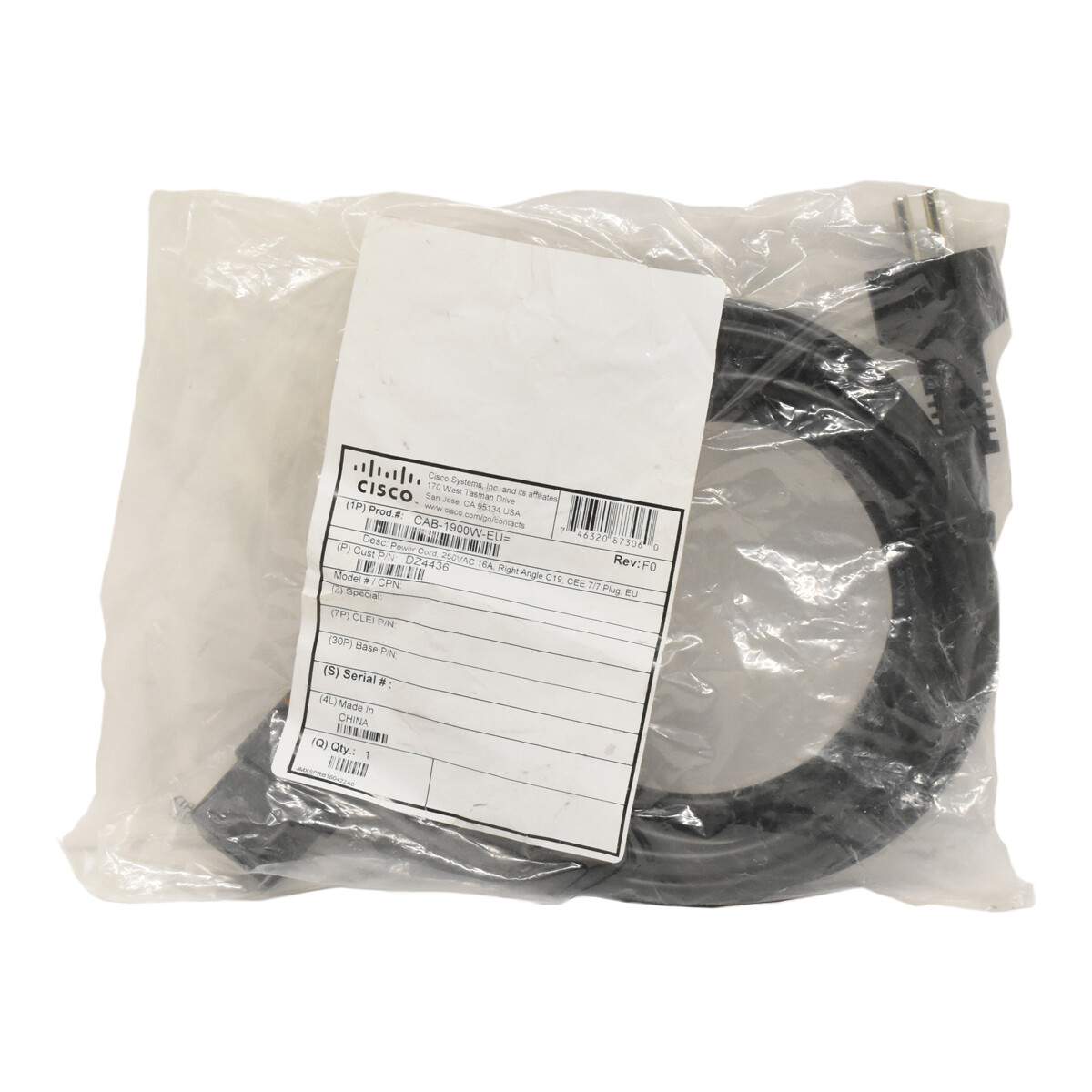 Cisco CAB-1900W-EU 16AMP Power Cable NEW/NEW