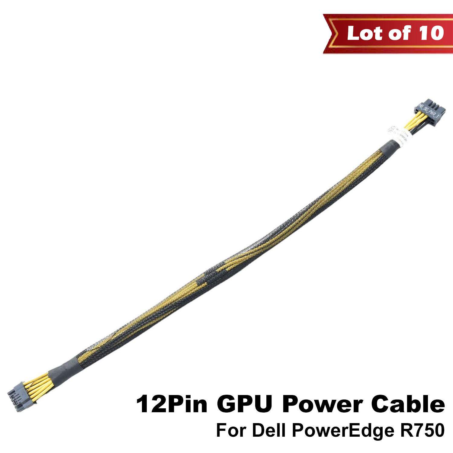 Lot of 10 Dell PowerEdge R750 12Pin Power Cable for NVIDIA H100 GPU Slot 7 MMK2H