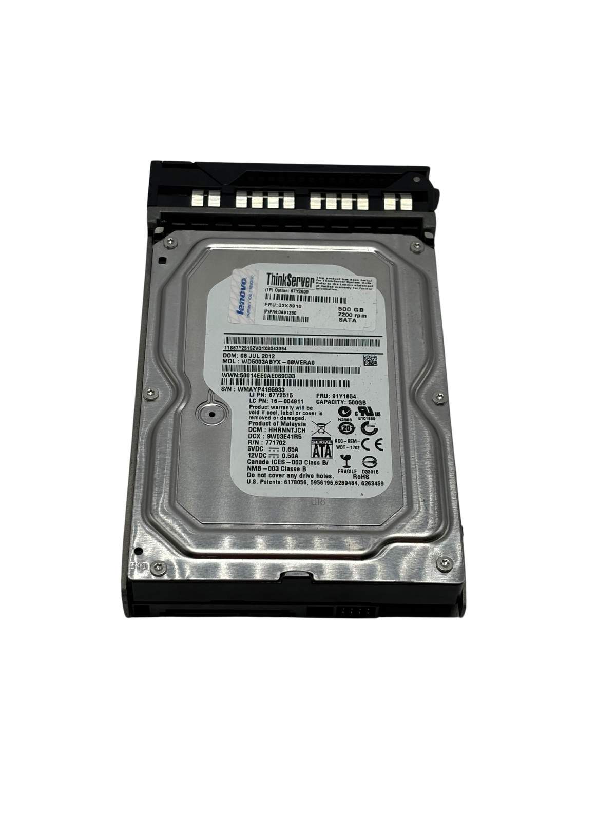 IBM 03X3910 Lenovo 500GB 7.2K SATA 3.5″ Hard Drive