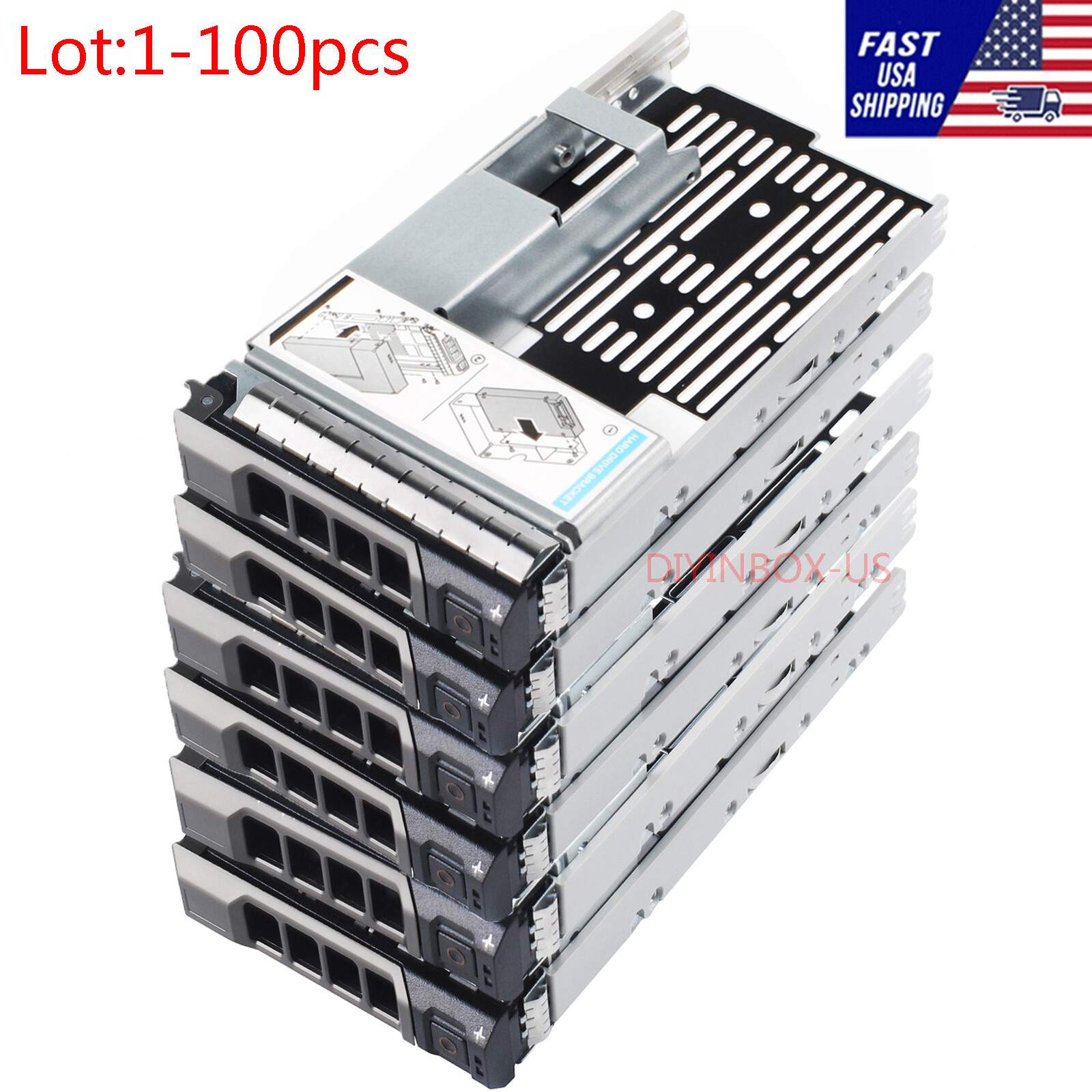 Lot 2.5″ to 3.5″ Drive Caddy Tray For Dell POWEREDGE R630 R720 R730 R730XD T430