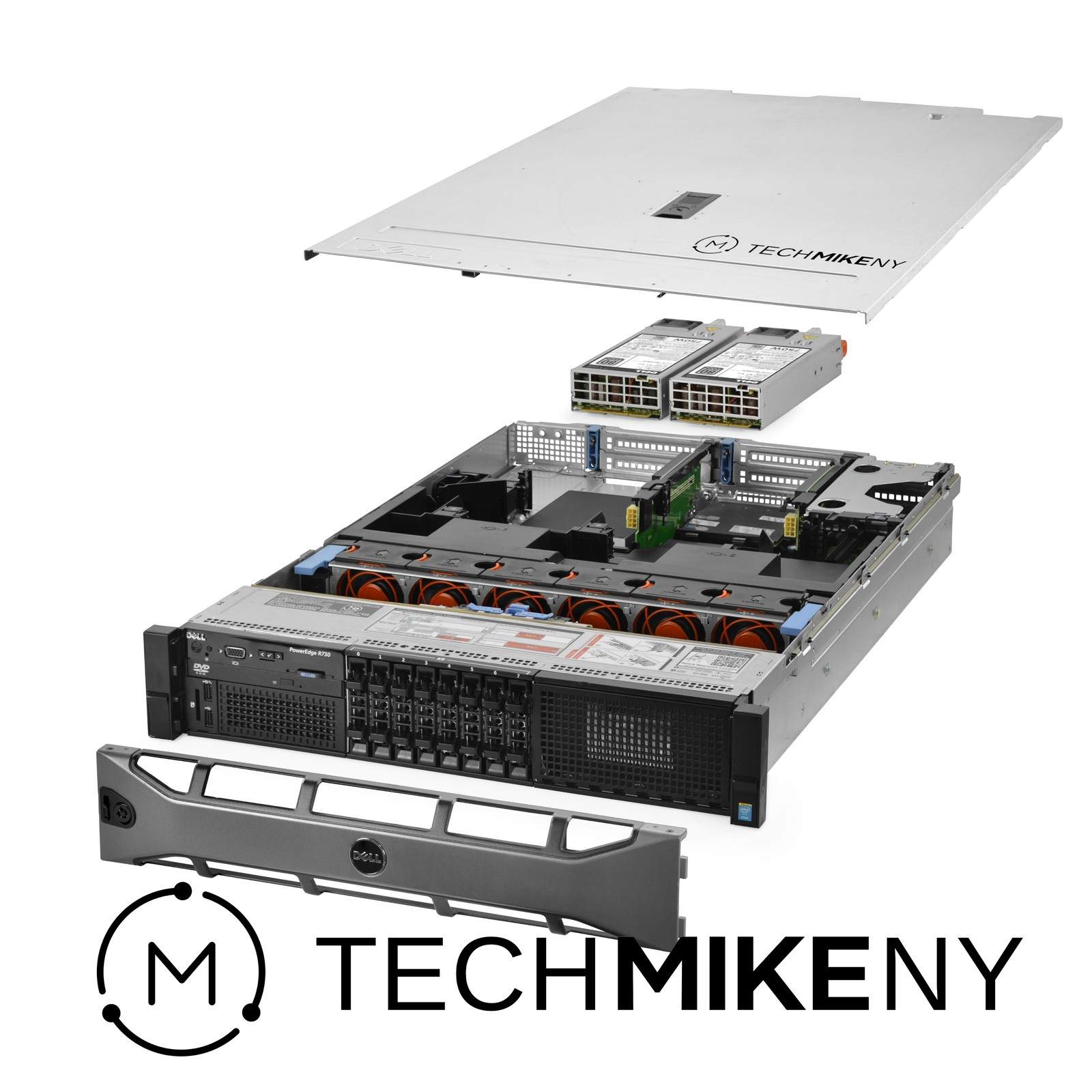 Dell PowerEdge R730 Server E5-2697v4 2.30Ghz 18-Core 64GB RAM 2x Caddies Bezel
