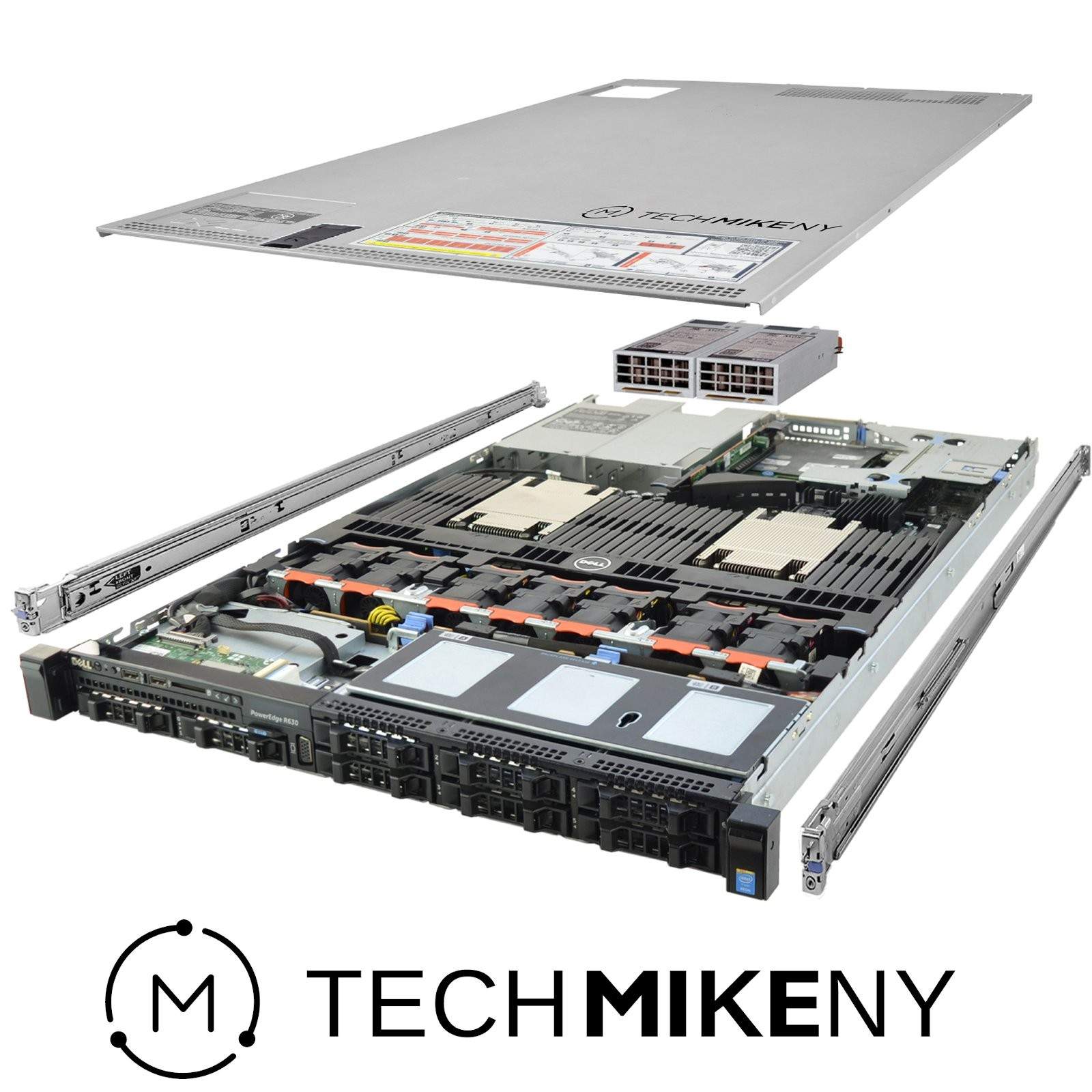 Dell PowerEdge R630 Server 2x E5-2623v3 3.00Ghz 8-Core 32GB RAM 2x Caddies Rails