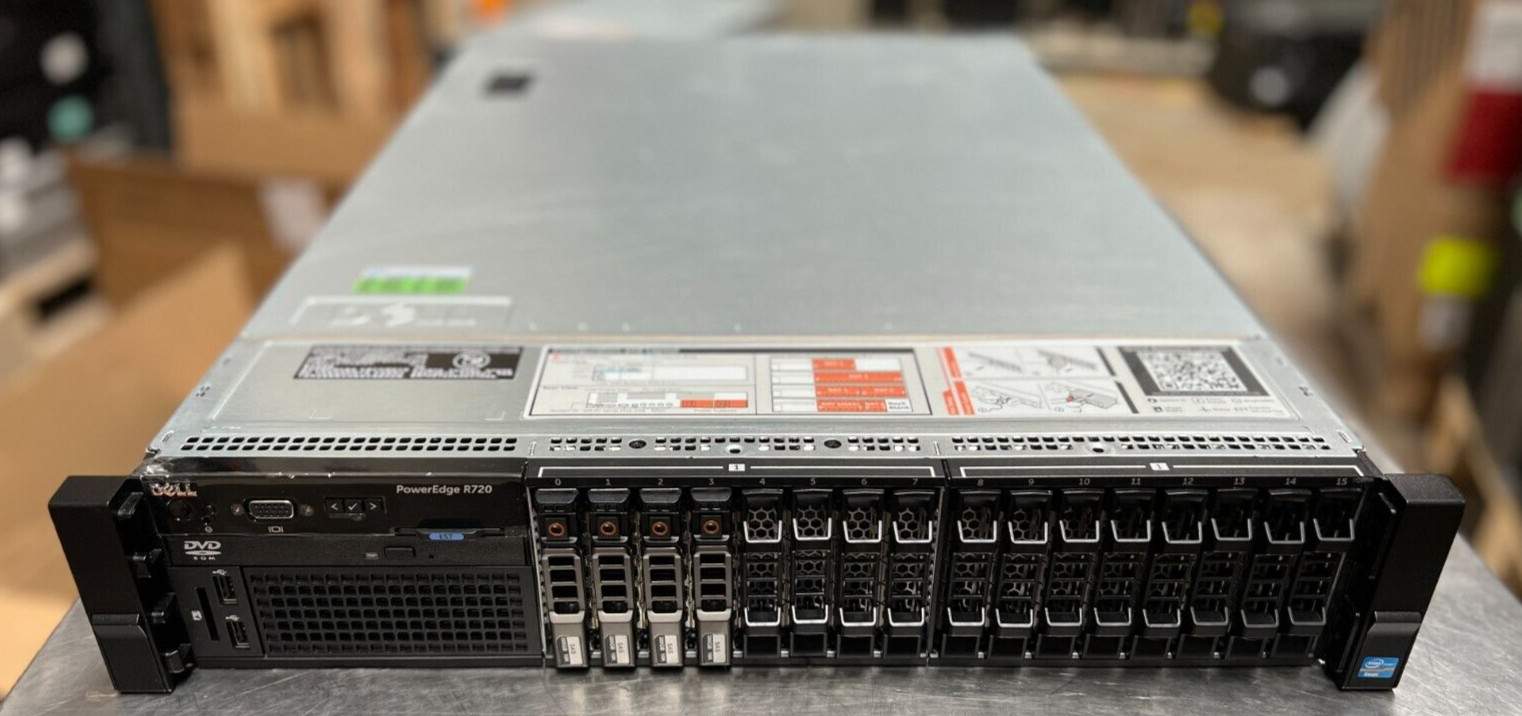 Dell PowerEdge R720 Server Xeon E5-2630 V2 @2.6GHz 16GB 4x300GB HDD 1xCard 2xPSU