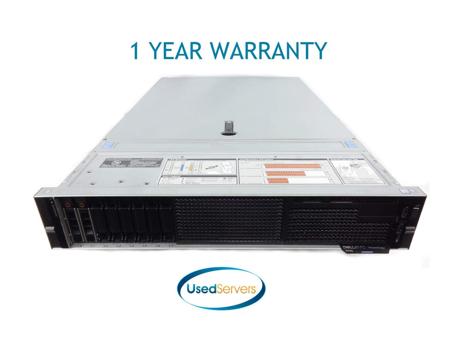 Dell R740 8SFF Server 2xPlat 8158 3GHZ=24Core 128GB 2×1.2TB 12G SAS 2x1100W
