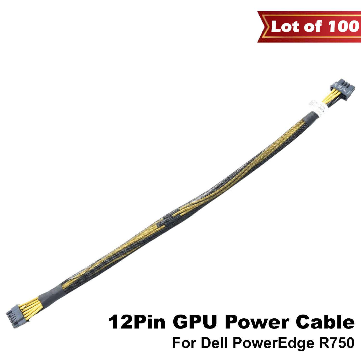 Lot 100 Dell PowerEdge R750 12Pin Power Cable for NVIDIA H100 GPU Slot 7 MMK2H