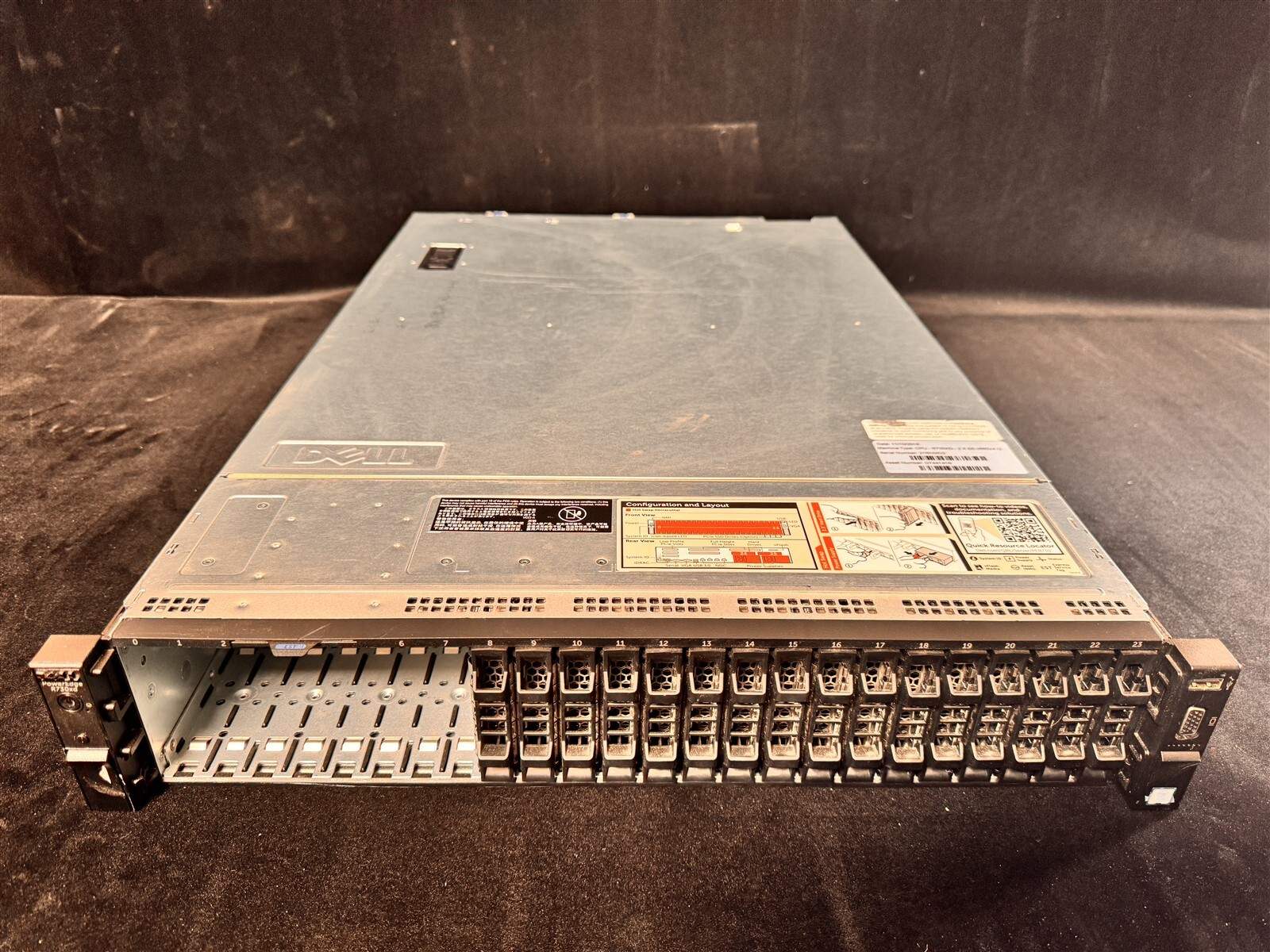 DELL POWEREDGE R730xd 24SFF 2x 18C E5-2699V3 2.3GHz 128GB RAM H730 NO HDD