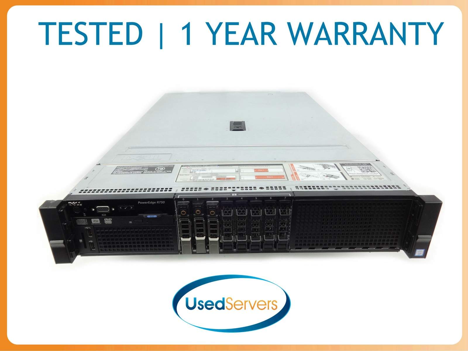 Dell R730 8SFF Server 2xE5-2650v4 2.2GHZ=24Core 128GB 3x900GB 10K SAS 2x750W