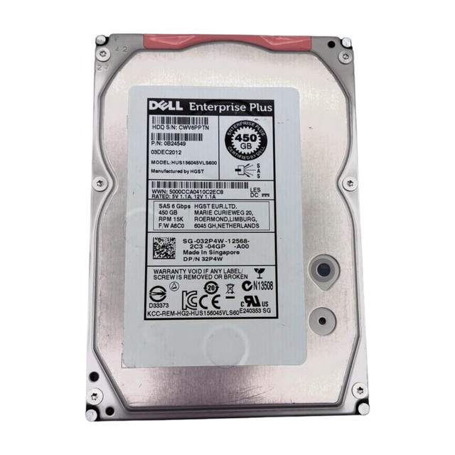 DELL 32P4W-NT 450GB 15K SAS 6GB/s 3.5″ Hard Drive No Tray