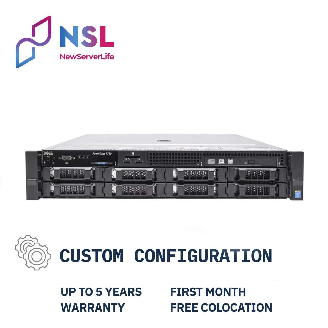 DELL R730 8LFF 2x E5-2699v4 2.2GHz =44 Cores 64GB H730 2x 2TB SAS 4xRJ45