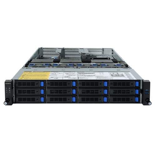 Gigabyte R282-Z93 Server 12X3.5″ 2xAMD EPYC 7702 CPU 8x64GB RAM ,4T M.2, 9364-8i