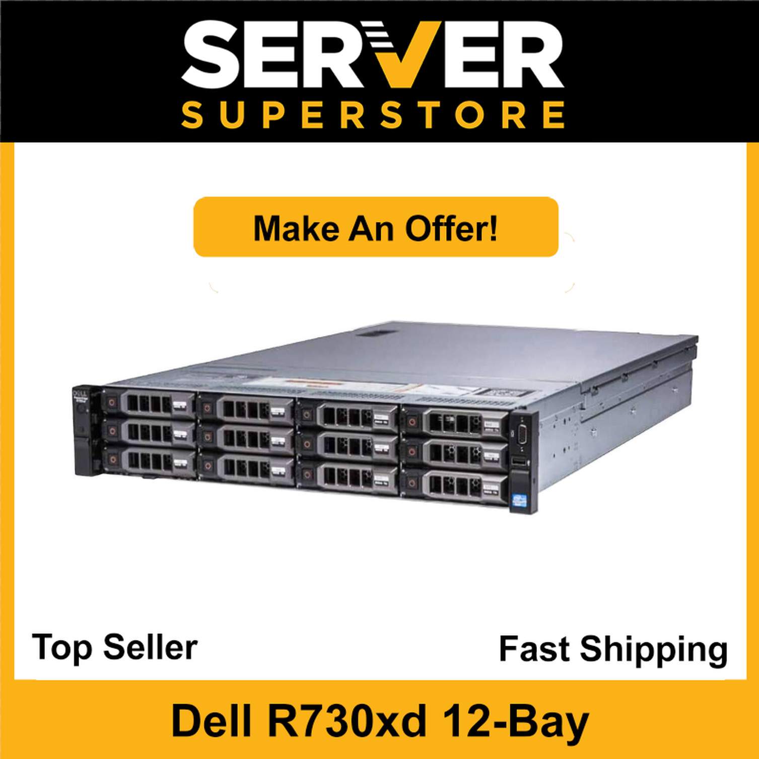 Dell PowerEdge R730XD Server 2x E5-2695 V4 = 36 Cores H730p 64GB RAM 4x 6TB SAS