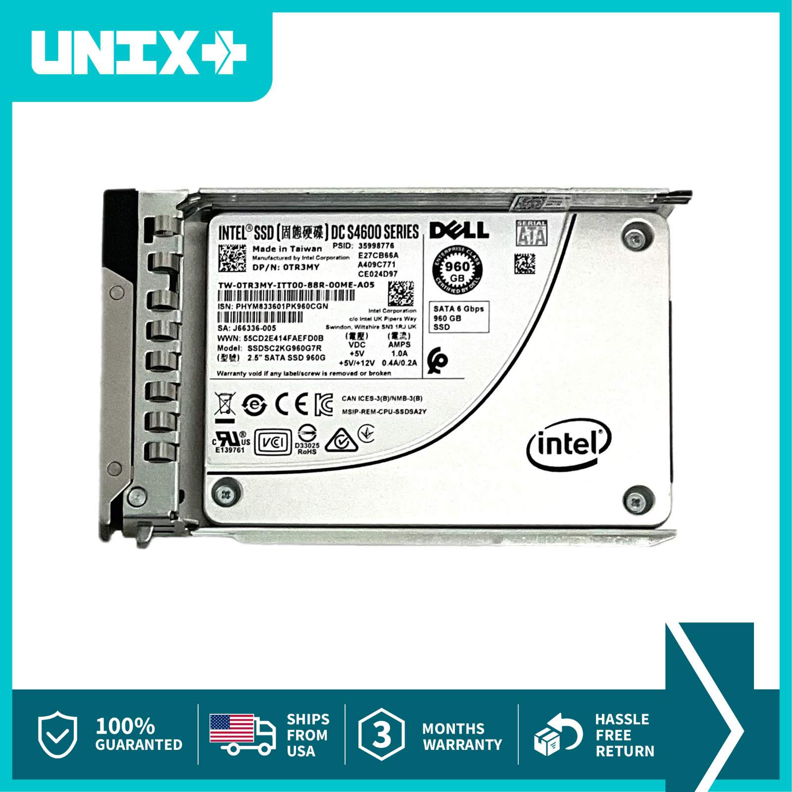 Dell TR3MY 960GB ~ 1TB SATA SSD 2.5″ Enterprise SSD 6Gbps for Dell Server