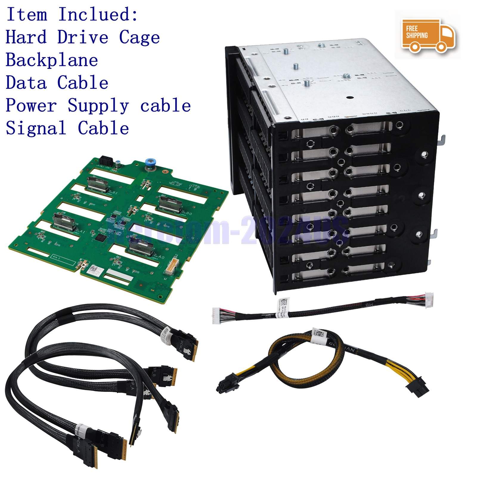 NEW 8*2.5 Nvme U.2 HDD Cage + Cable + Drive Backplane Upgrade Kit for Dell T640