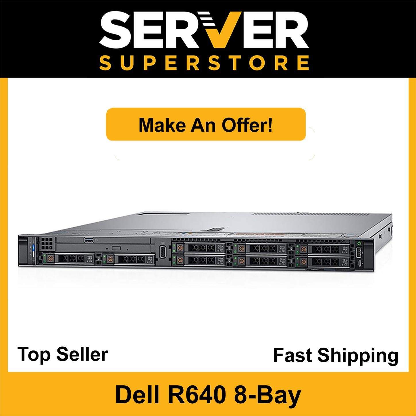 Dell PowerEdge R640 Server 2x Gold 6134 – 3.2GHz = 16 Cores H730P 64GB 2x trays