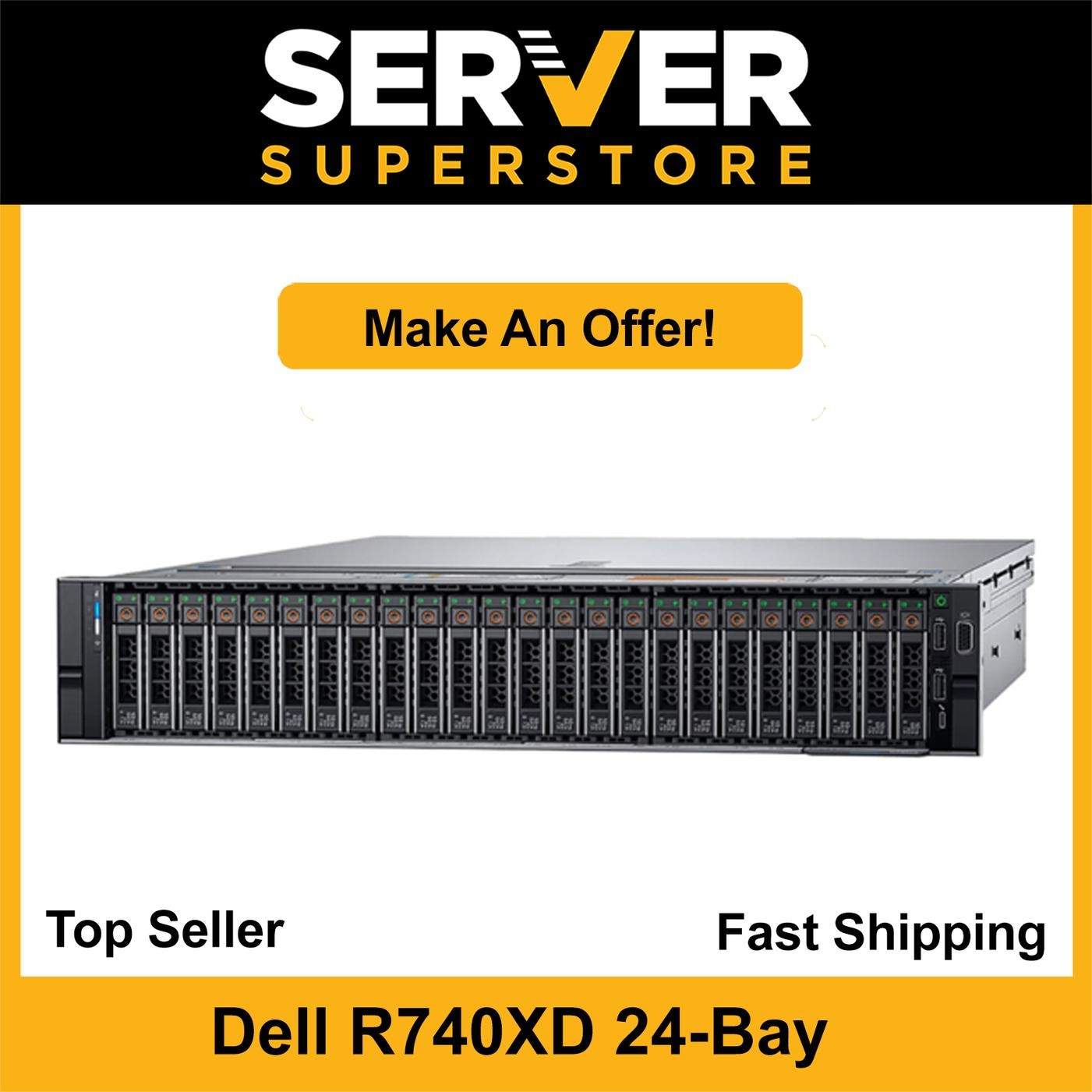 Dell PowerEdge R740XD Server 2x Silver 4114 = 20 Cores 64GB RAM H730P 12x trays