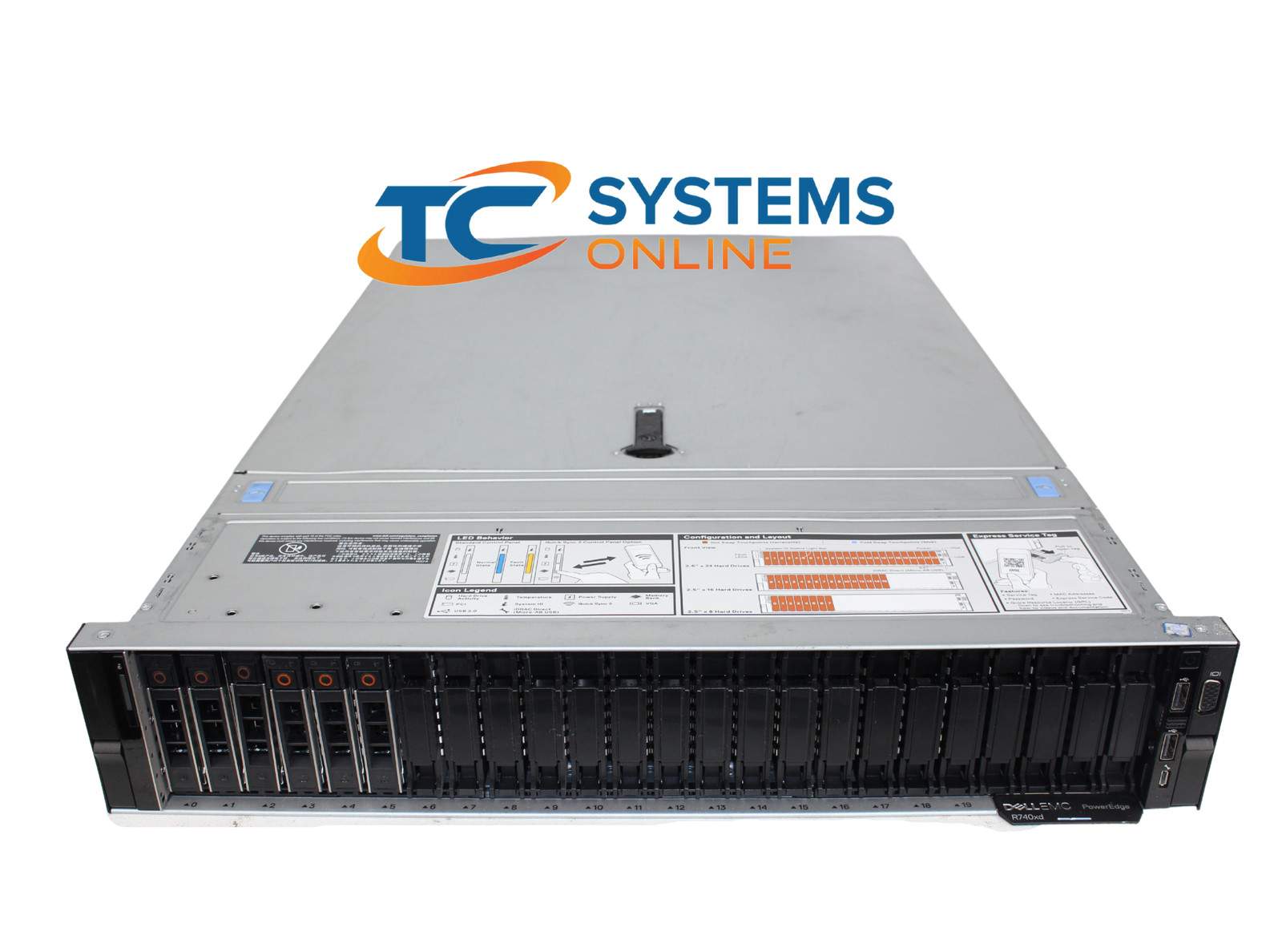 Dell R740XD 28SFF 2xGold 5122 3.6GHZ=8Cores 128GB 6×1.8TB 12G SAS H730P