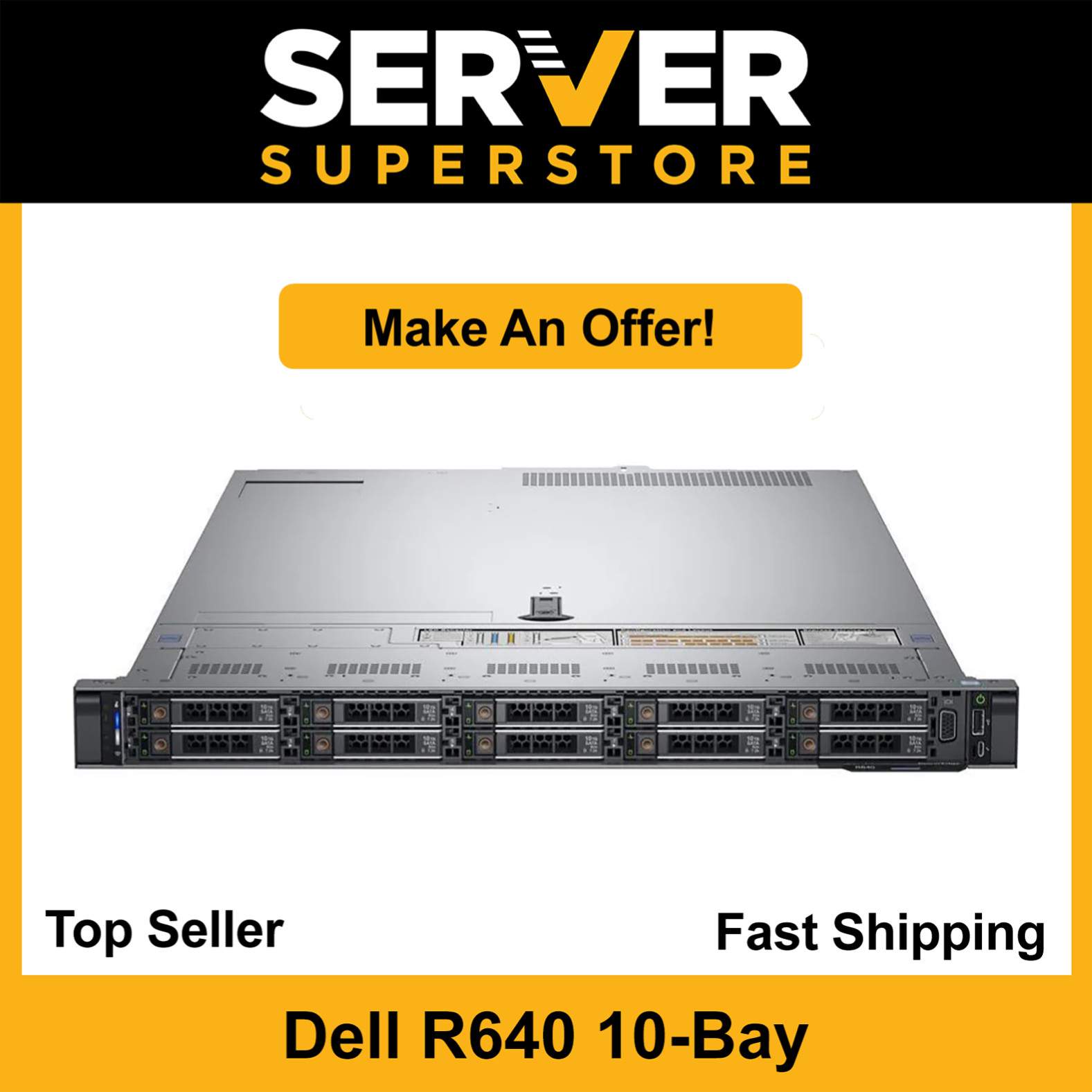 Dell PowerEdge R640 Server | 2x Gold 5122 -3.6GHz | H730P | 64GB RAM | 1TB SSD