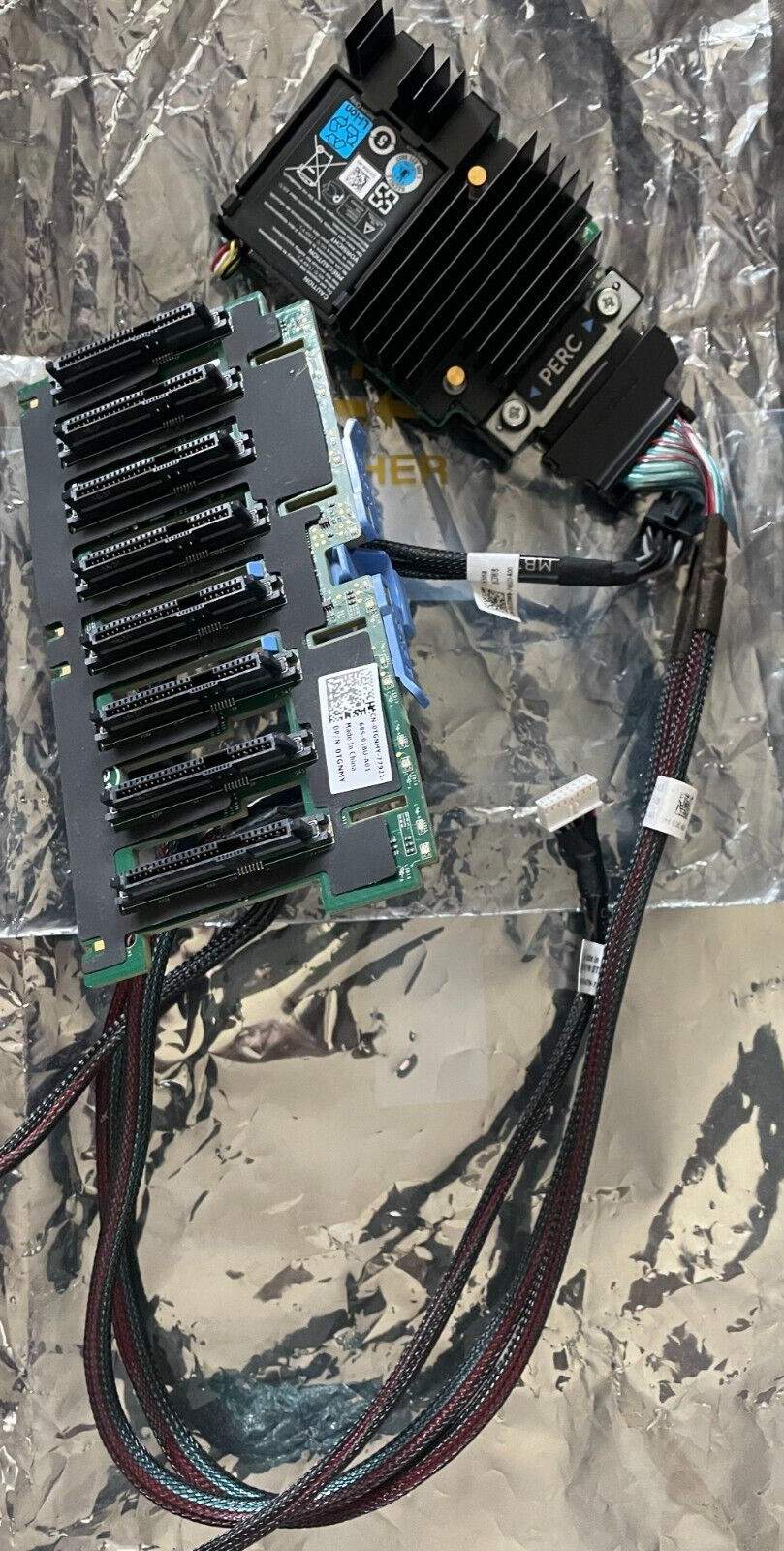 DELL POWEREDGE R730 SERVER 8 BAY BACKPLANE 2.5″ SFF KIT TGNMY F037K KMCCD PERC