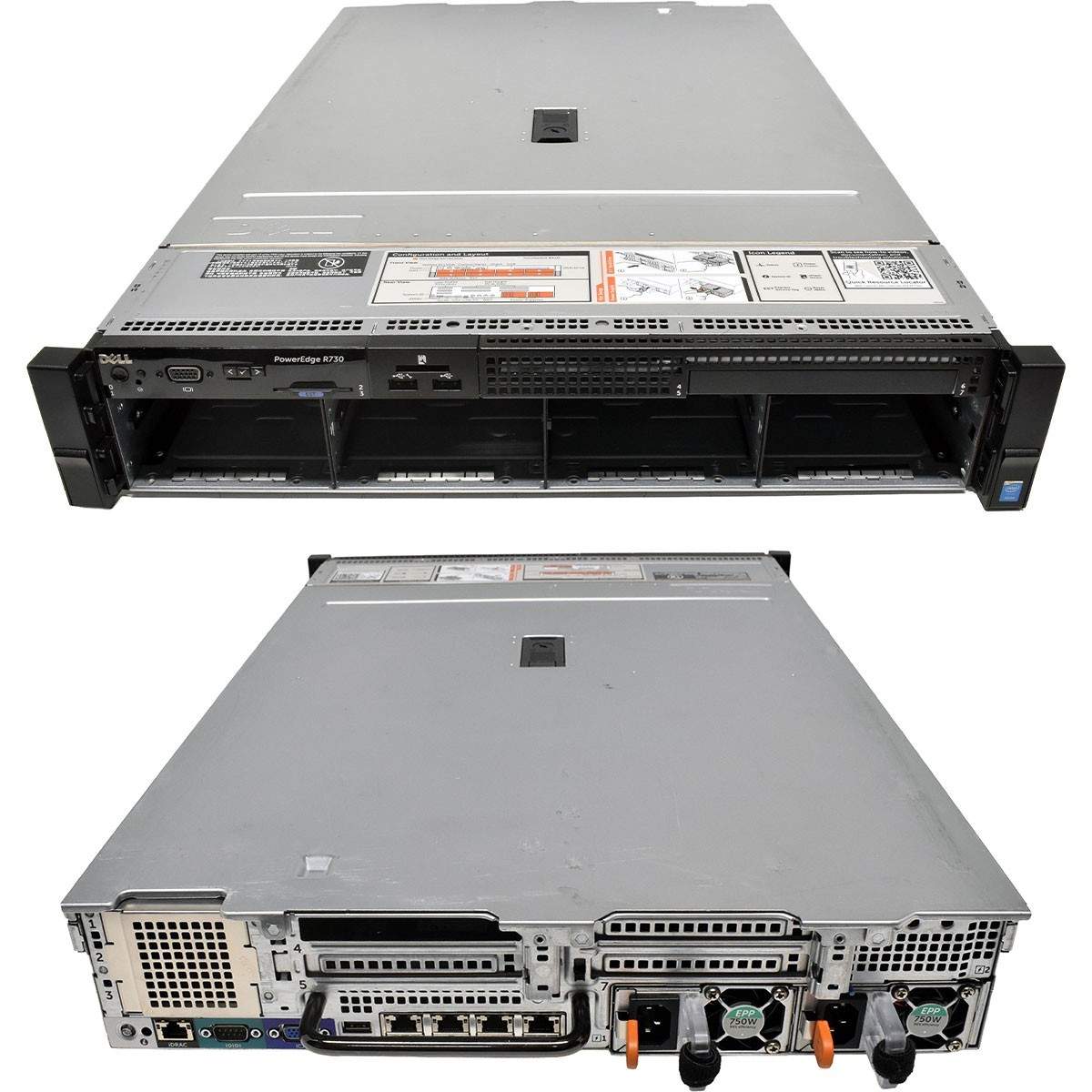 Dell PowerEdge R730 Rack Server 2U 0x CPU 2x Cooler 0x RAM 8x LFF 3.5″ H730 mini