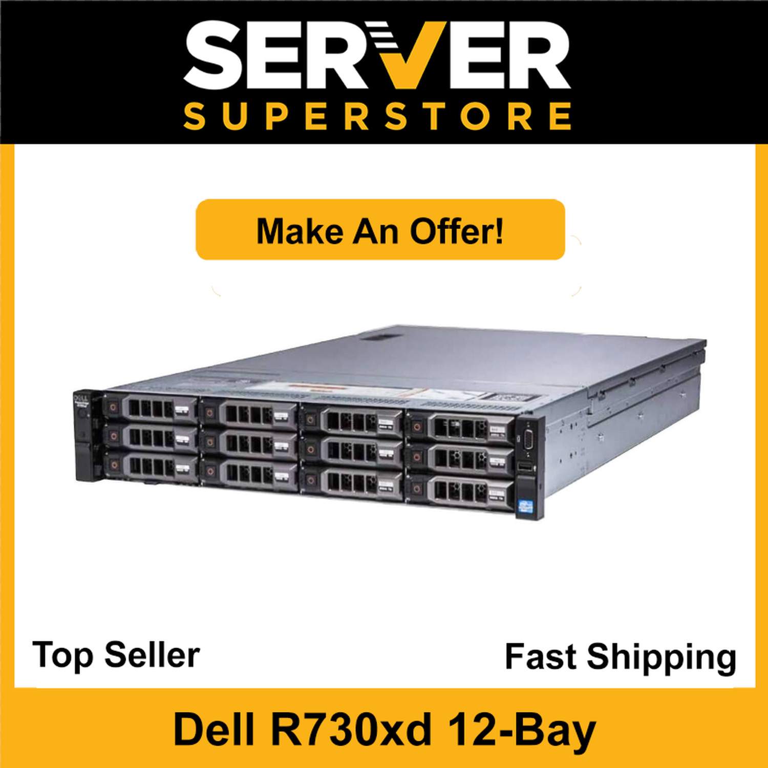 Dell PowerEdge R730XD Server 2x E5-2695 V4 = 36 Cores H730p 128GB RAM 2x 4TB SAS