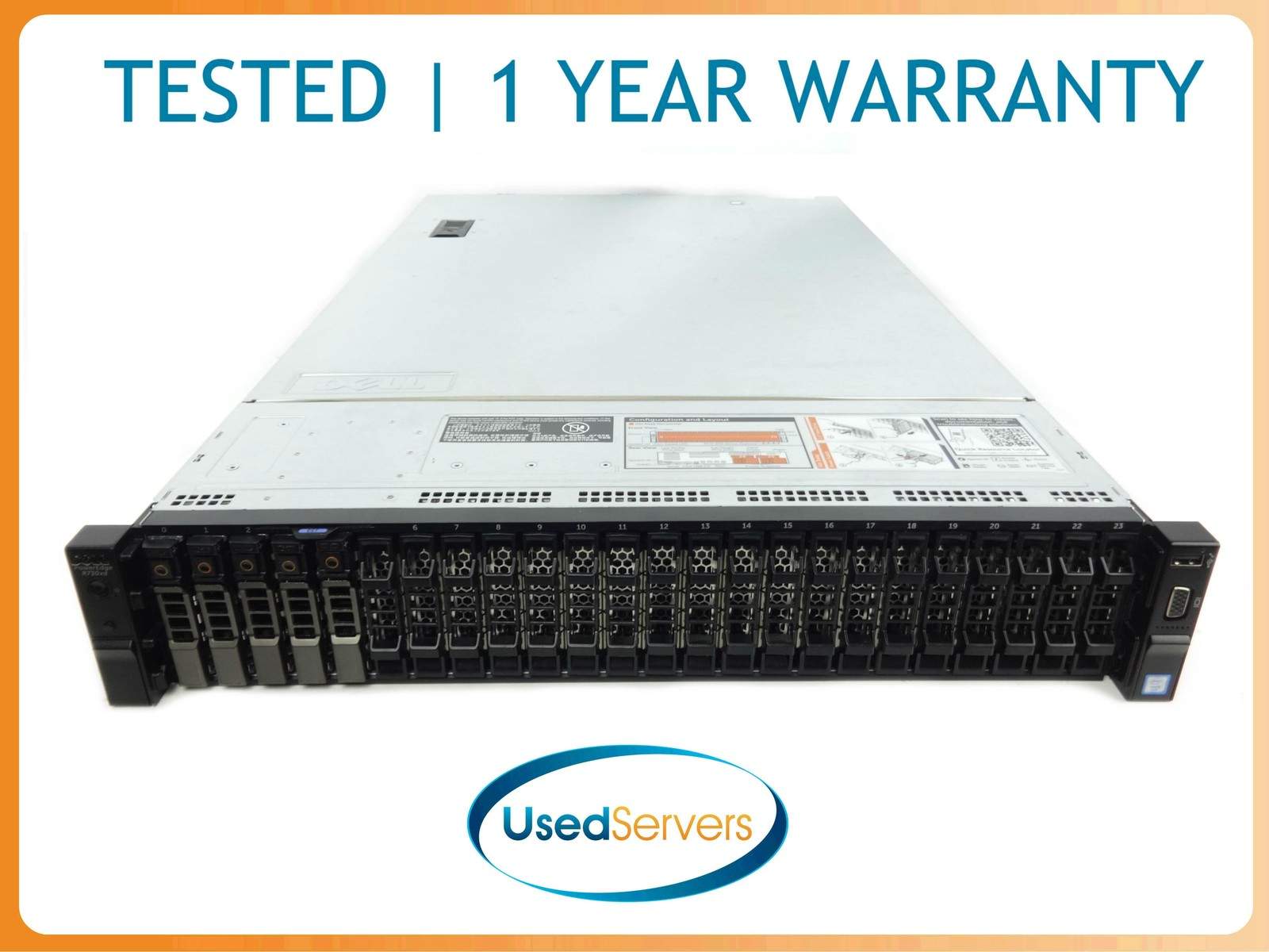 Dell R730XD 26SFF 64GB 2xE5-2650v4 2.2GHZ=24Cores 5xHD Tray H730P