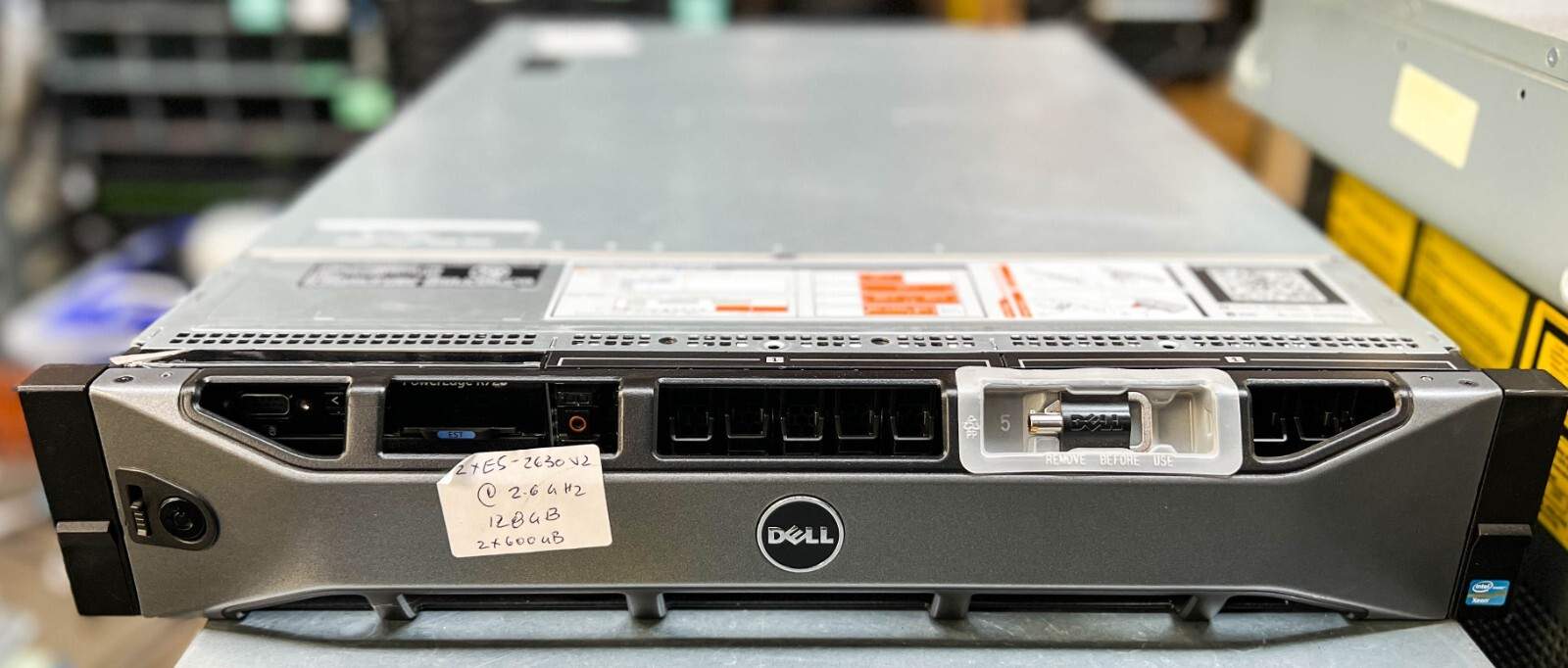 Dell PowerEdge R720 Server 2x Xeon E5-2630 v2 @2.6GHz 128GB H710P Mini 2x 600GB