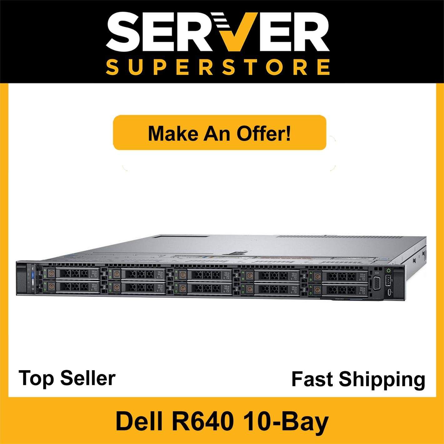 Dell PowerEdge R640 Server 2x Gold 6140 = 36 Cores H330 256GB 2x NEW 500GB SSD