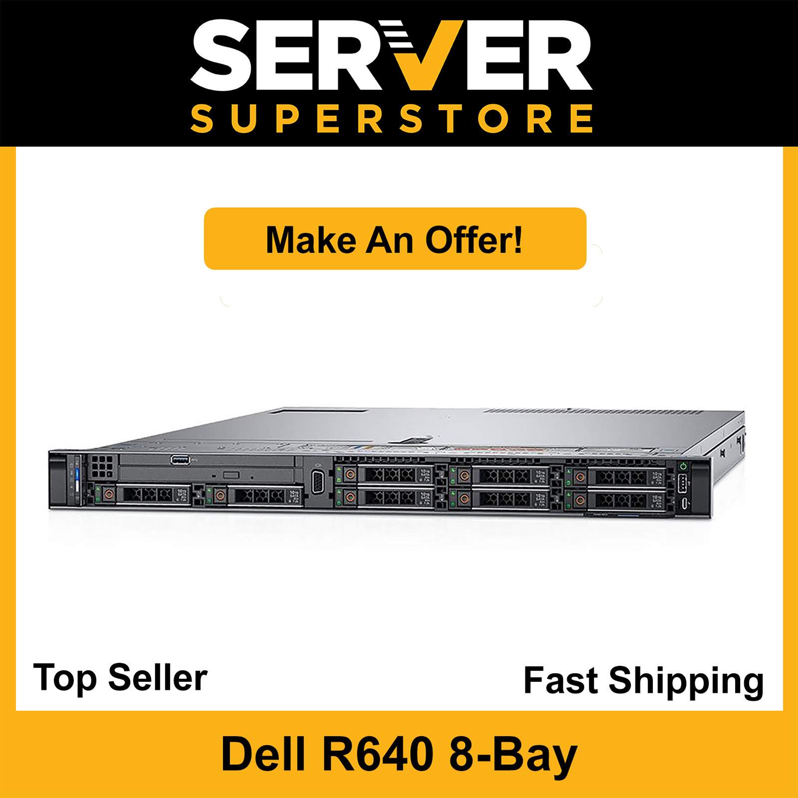 Dell PowerEdge R640 Server 2x Gold 6134 – 3.2GHz = 16 Cores H730P 128GB 2x trays