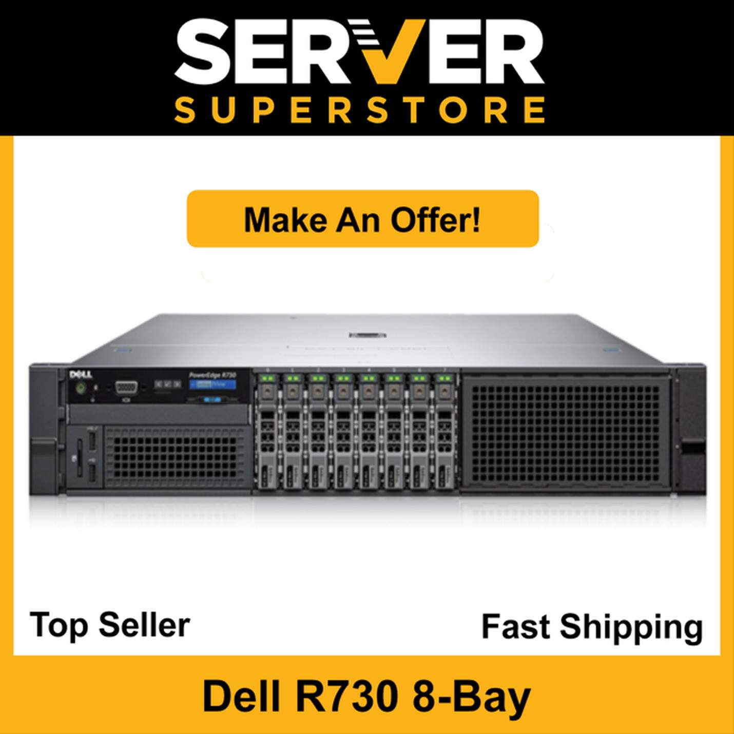 Dell PowerEdge R730 Server 2x E5-2667 V3 – 3.2GHz H730 256GB RAM 2x 1TB SAS