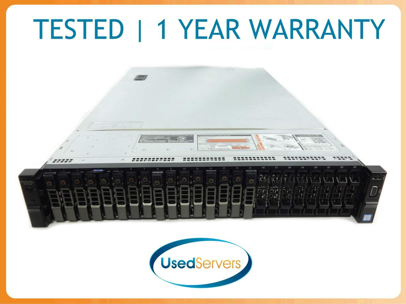 Dell R730XD 26SFF 64GB 2xE5-2660v4 2GHZ=8Cores 16x900GB 10K SAS H730