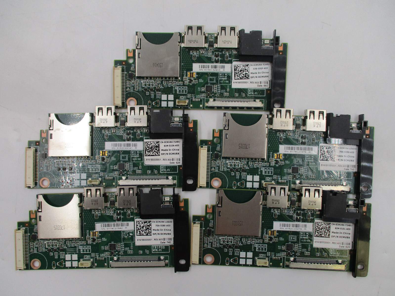 Lot of 5x Dell PowerEdge R630 Server I/O Control Panel Board P/N: 0CMVRK Tested